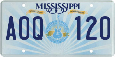 MS license plate AOQ120