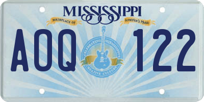 MS license plate AOQ122