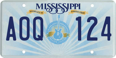 MS license plate AOQ124