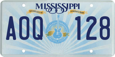 MS license plate AOQ128