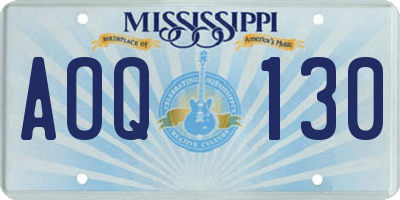 MS license plate AOQ130