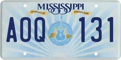 MS license plate AOQ131