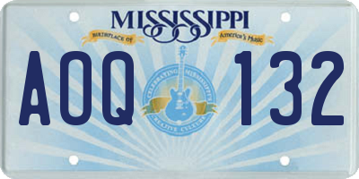 MS license plate AOQ132