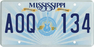 MS license plate AOQ134