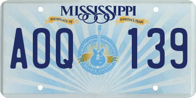 MS license plate AOQ139
