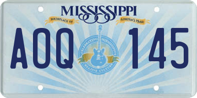 MS license plate AOQ145