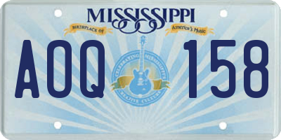 MS license plate AOQ158