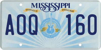 MS license plate AOQ160