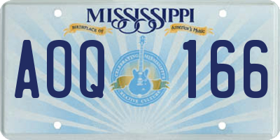 MS license plate AOQ166
