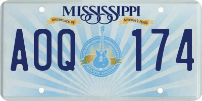 MS license plate AOQ174