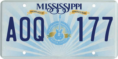 MS license plate AOQ177