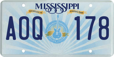 MS license plate AOQ178