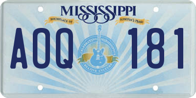 MS license plate AOQ181