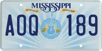 MS license plate AOQ189