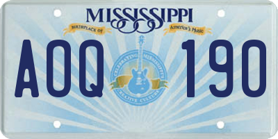 MS license plate AOQ190