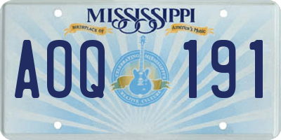 MS license plate AOQ191