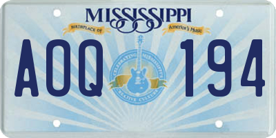 MS license plate AOQ194