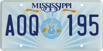 MS license plate AOQ195