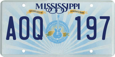 MS license plate AOQ197