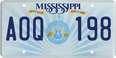 MS license plate AOQ198