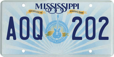 MS license plate AOQ202