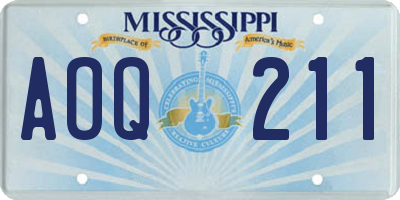 MS license plate AOQ211