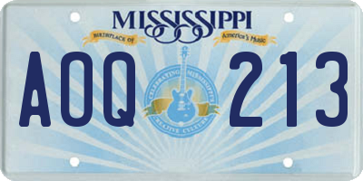 MS license plate AOQ213