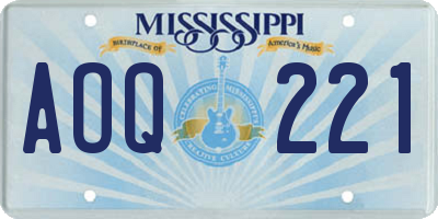 MS license plate AOQ221