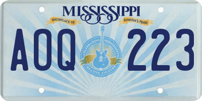 MS license plate AOQ223