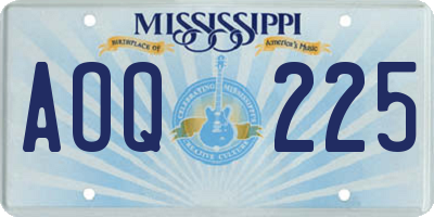 MS license plate AOQ225