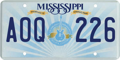 MS license plate AOQ226