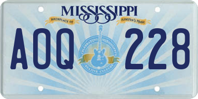 MS license plate AOQ228