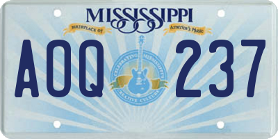 MS license plate AOQ237
