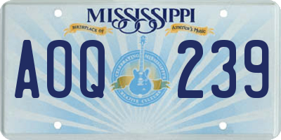 MS license plate AOQ239