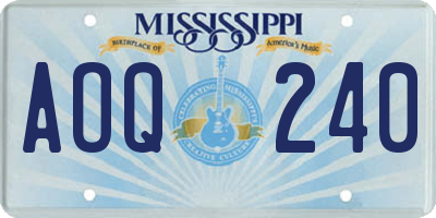 MS license plate AOQ240
