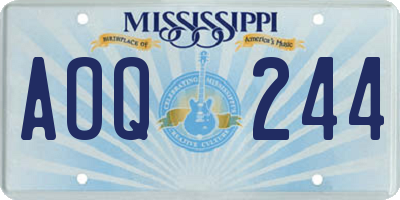 MS license plate AOQ244
