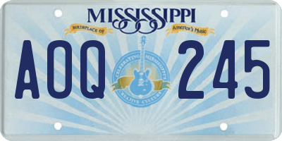 MS license plate AOQ245