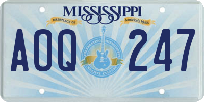 MS license plate AOQ247