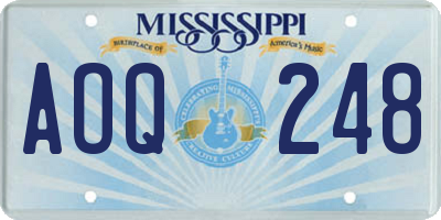MS license plate AOQ248