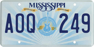 MS license plate AOQ249