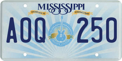 MS license plate AOQ250