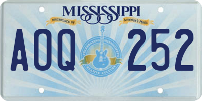 MS license plate AOQ252