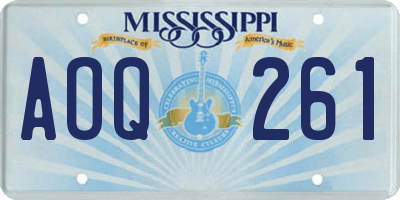 MS license plate AOQ261
