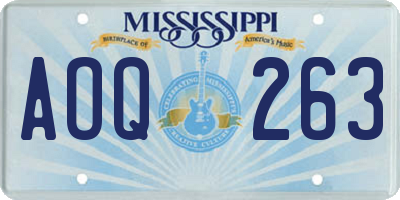 MS license plate AOQ263