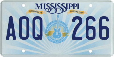 MS license plate AOQ266