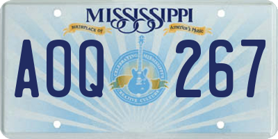 MS license plate AOQ267