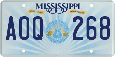 MS license plate AOQ268