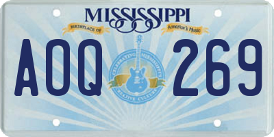 MS license plate AOQ269