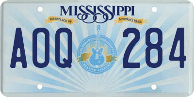 MS license plate AOQ284