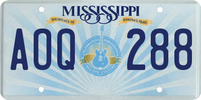 MS license plate AOQ288